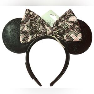 Disney Minnie Mouse Black and Pink Bow Headband NWT
